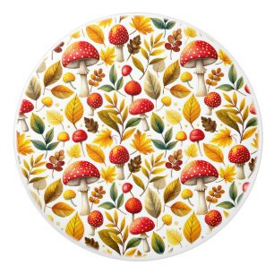 Mushrooms Retro Vintage Antique Style Ceramic Knob