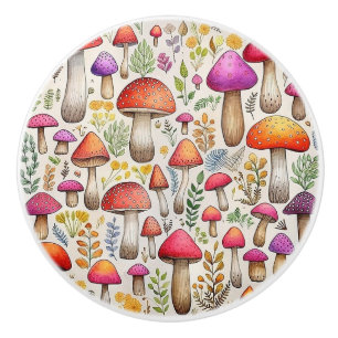 Mushrooms Retro Vintage Antique Style Ceramic Knob