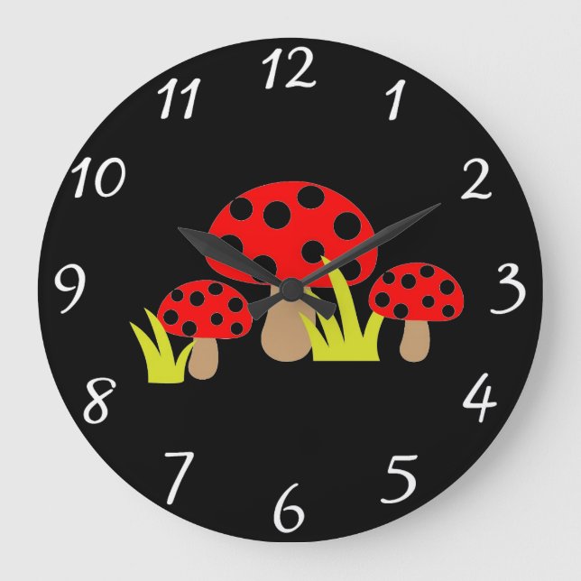 Mushrooms Round Clock (Front)