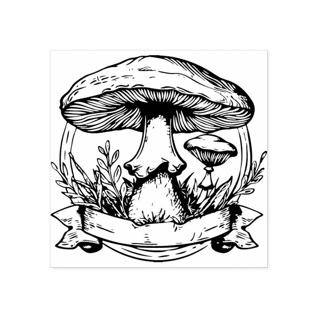 Mushrooms Rubber Stamp   (Imprint)