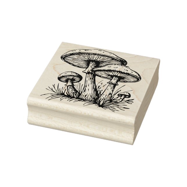Mushrooms Rubber Stamp   (Stamp)