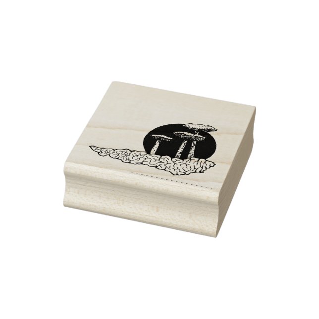 Mushrooms rubber stamp, mushroom rubber stamp (Stamp)