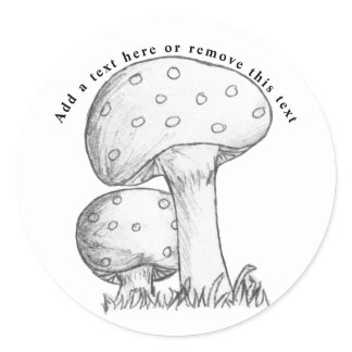 Mushrooms Sketch Classic Round Sticker