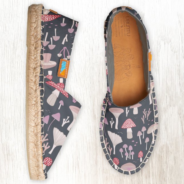 Mushrooms Toadstools Fungi Espadrilles (Mushroom toadstool fungi pattern espadrille shoes)