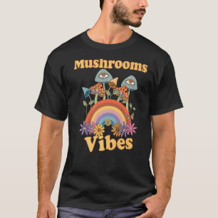 Mushrooms Vibes Vintage Retro Mushroom Cottagecore T-Shirt