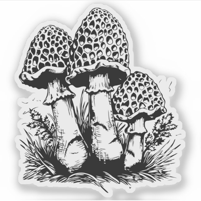 Mushrooms vinyl sticker (Front)