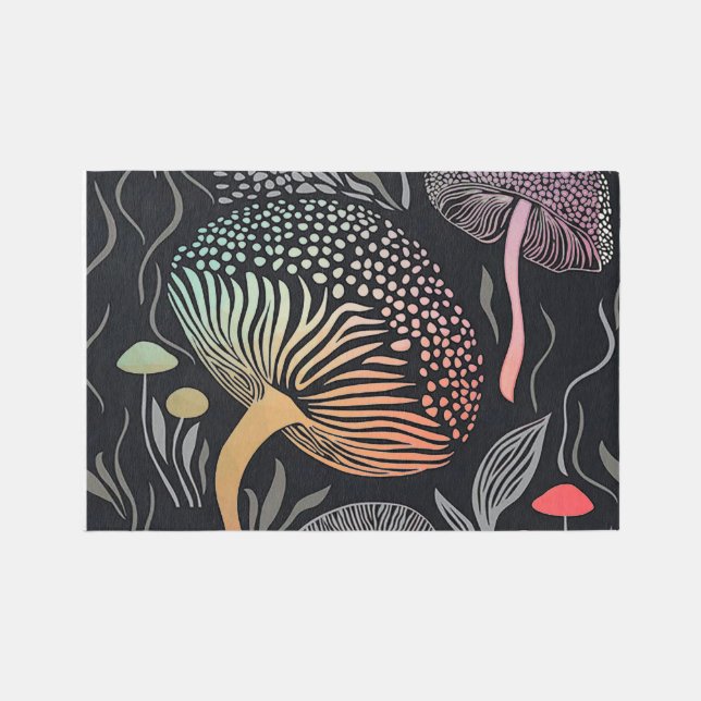 Mushrooms with a Little Spice 6” x 4” Area Rug (Front)