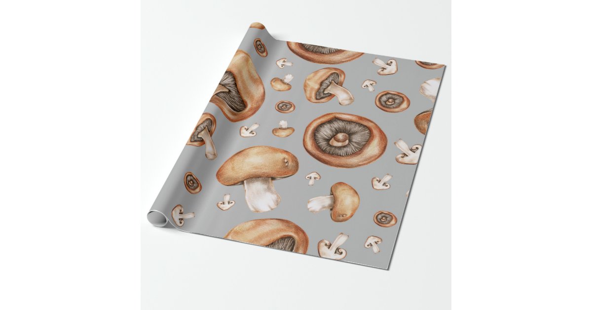 Vintage Merry Mushroom Wrapping Paper