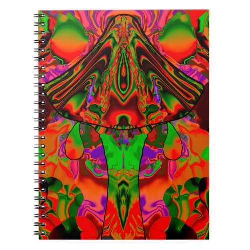 Mushroomy Thoughts abstract spiral notebook