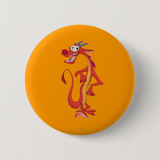 Mushu 1 pinback button (Front)