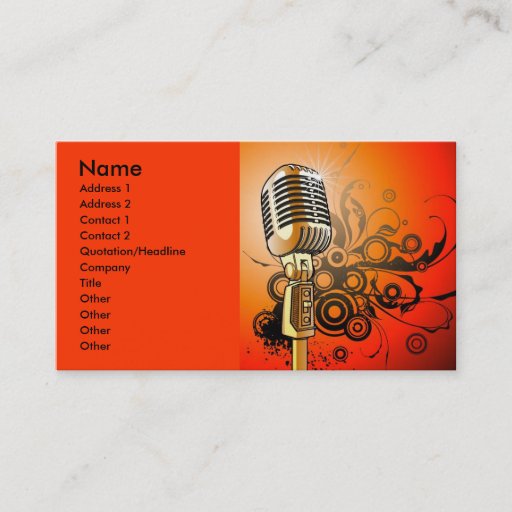 Customizable music1 [Converted], Name, Address 1, Address 2,... Business Card Templates