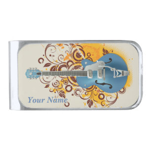 Music 10 Silver Finish Money Clip