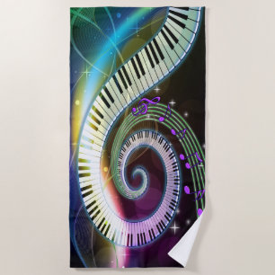 Music 1 Beach Towels