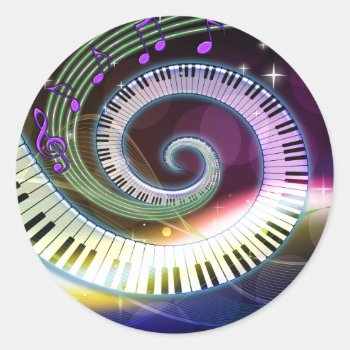 Music 1 Stickers by Ronspassionfordesign at Zazzle