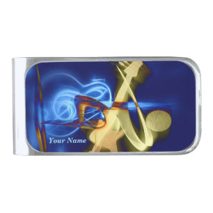 Music 20 Silver Finish Money Clip