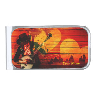 Music 21 Silver Finish Money Clip