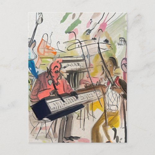 Music _ Abstract Art Card Postcard