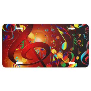 Music abstract background license plate