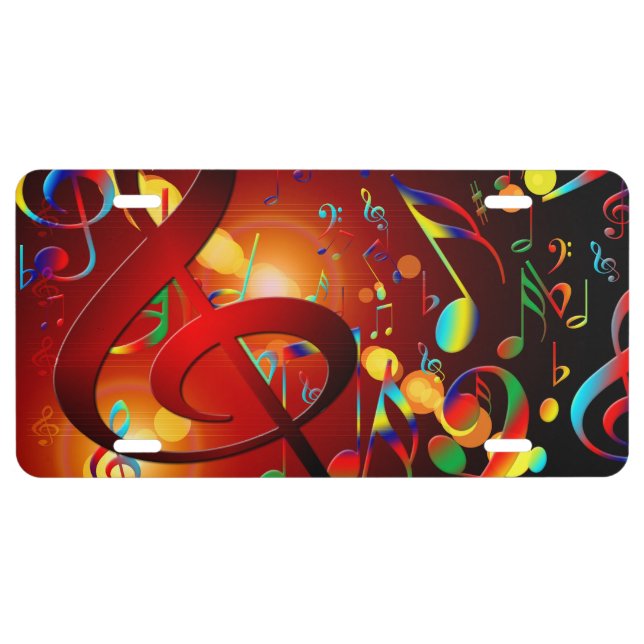 Music abstract background license plate (Front)