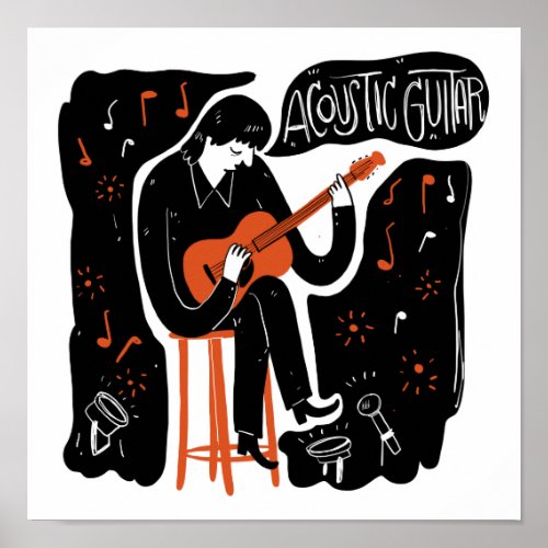 Music Acoustic Guitar Musician Poster