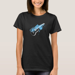 Music Acoustic Guitar Paint Splatter Art T-Shirt