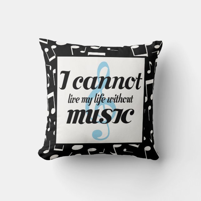 Music Addict Musician Throw Pillow Gift (Front)