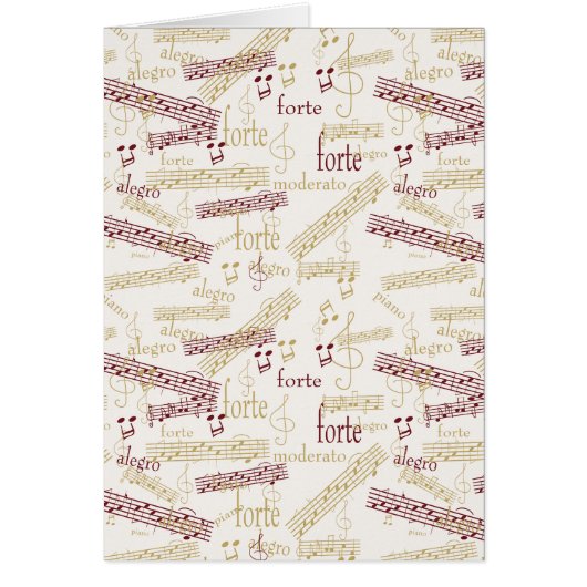 Music Aficionado Typography Pattern Cards (Front)