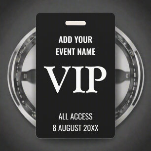 Music All Access Pass Black & White Festival Badge