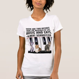 MUSIC AND CATS, ALBERT SCHWEITZER QUOTE CAT T-Shirt