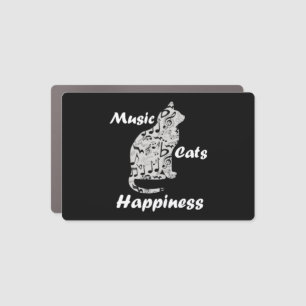 Music and Cats is Happiness Quote Car Magnet