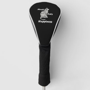 Music and Cats is Happiness Quote Golf Head Cover