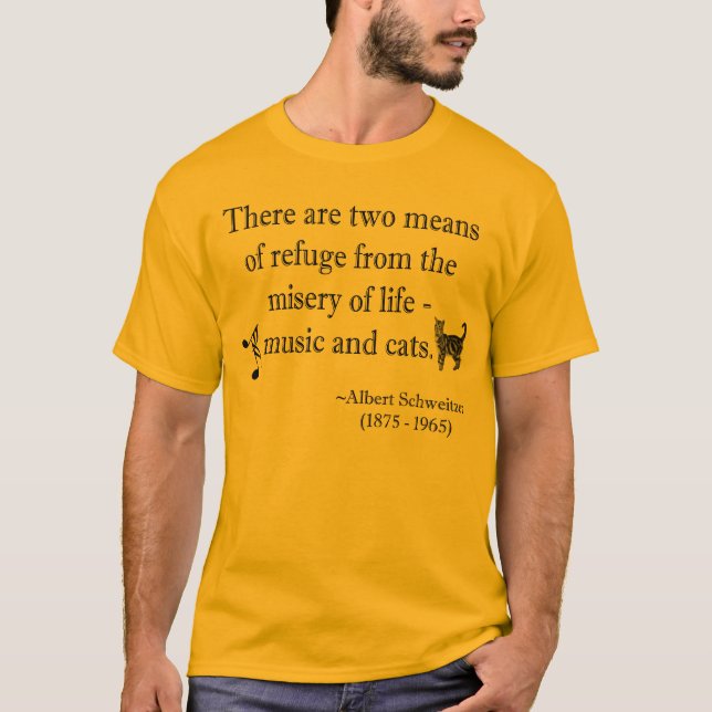 Music and Cats Quotation T-Shirt (Front)