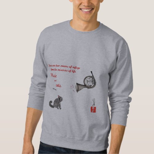 Music and Cats Sweatshirt Sweatshirt