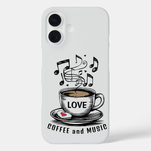 Music and Coffee Phone Case (Back)