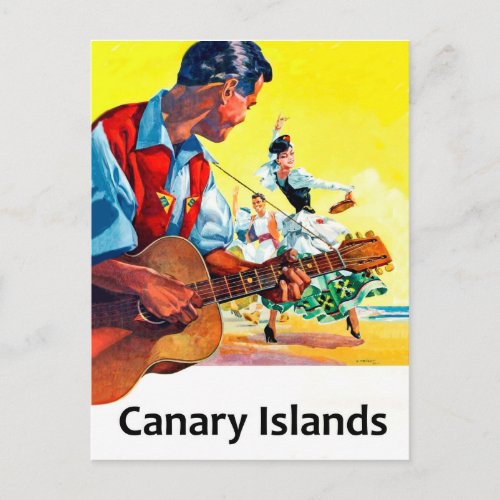 Music and dance in canary Islands Postcard