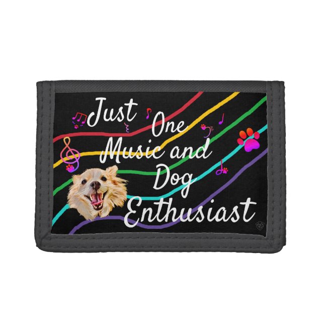 Music and Dog Enthusiast Trifold Wallet (Front)