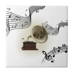 Music and Gramophone Design Ceramic Tile