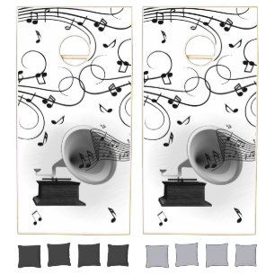 Music and Gramophone Design Cornhole Set