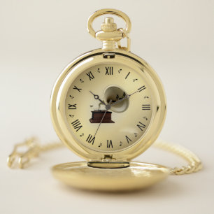 Music and Gramophone Design Pocket Watch