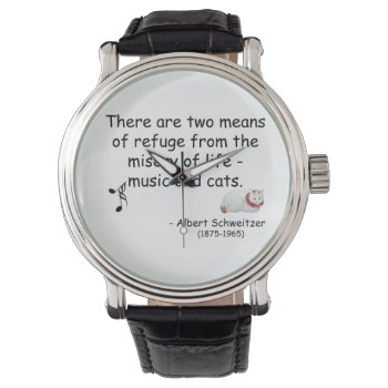 Music And Japanese Cat Art Quotation Watch by wisewords at Zazzle