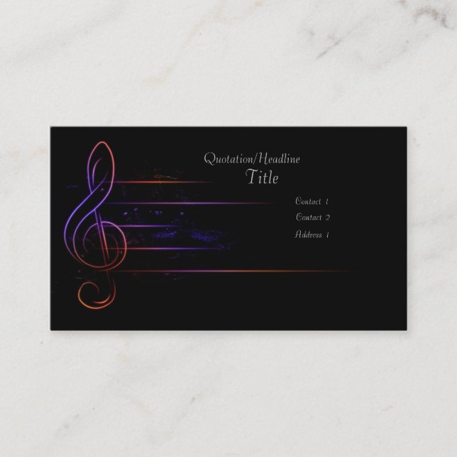 Music and Light Business Card (Front)