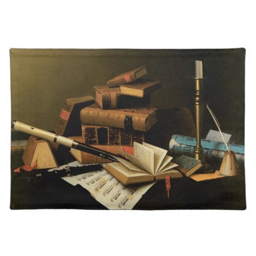 Music and Literature by William Harnett Fine Art Cloth Placemat