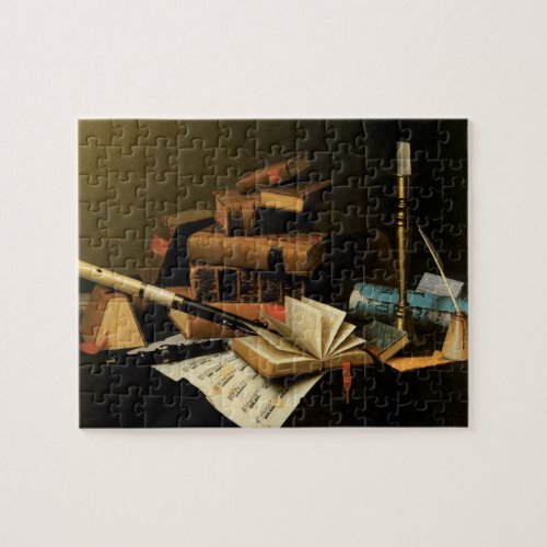 Music and Literature by William Harnett Fine Art Jigsaw Puzzle