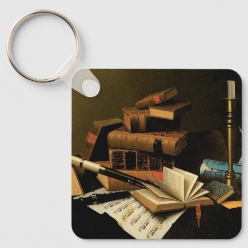 Music and Literature by William Harnett Fine Art Keychain