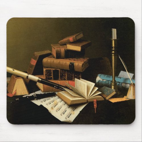 Music and Literature by William Harnett Fine Art Mouse Pad