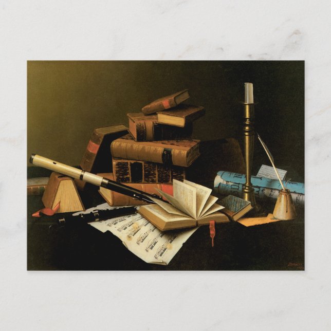 Music and Literature by William Harnett, Fine Art Postcard (Front)