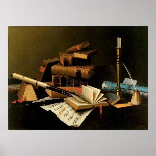 Music and Literature by William Harnett Fine Art Poster