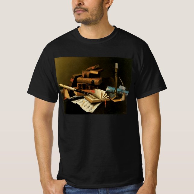 Music and Literature by William Harnett, Fine Art T-Shirt (Front)