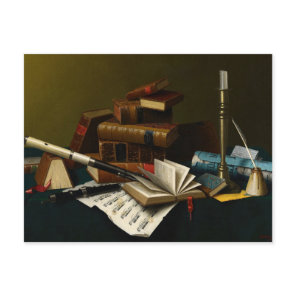 Music and Literature by William Michael Harnett Postcard
