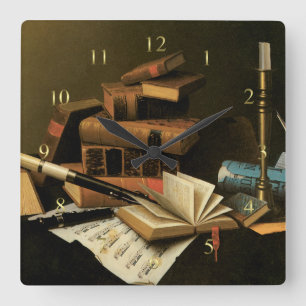 Music and Literature Square Wall Clock